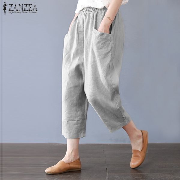 women casual elastic waist cotton linen harem pants elegant work trousers pockets solid loose turnip pantalon s-5xl t200319, Black;white
women casual elastic waist cotton linen harem pants elegant work trousers pockets solid loose turnip pantalon s-5xl t200319, Black;white