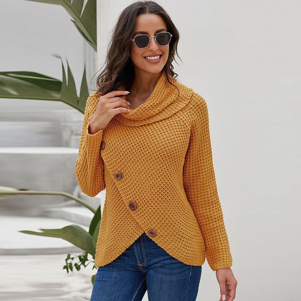 autumn and winter solid colour female sweater 2020 new single oblique line long sleeve button asymmetrical meshes, White;black
autumn and winter solid colour female sweater 2020 new single oblique line long sleeve button asymmetrical meshes, White;black