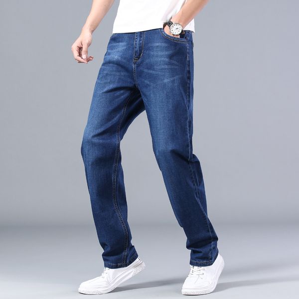 men's straight jeans loose stretch high-waisted wide leg denim pants blue 2021 spring and autumn new
men's straight jeans loose stretch high-waisted wide leg denim pants blue 2021 spring and autumn new