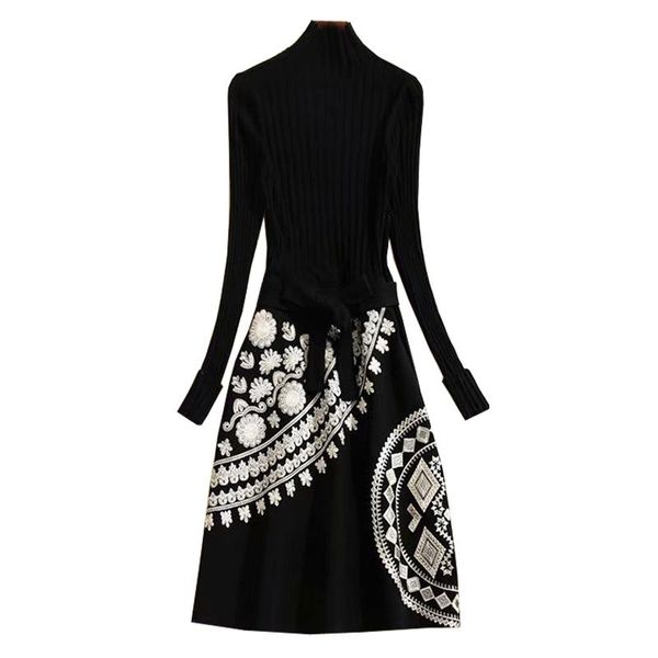 casual dresses autumn and winter stars with high-end women's fashion slim black knitted embroidered dress, Black;gray
casual dresses autumn and winter stars with high-end women's fashion slim black knitted embroidered dress, Black;gray
