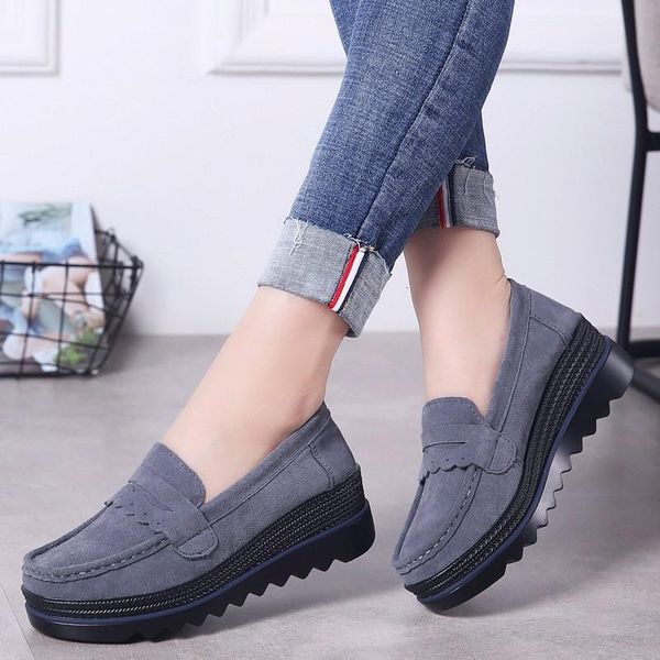 2020 women slip on flat shoes genuine leather casual loafers nubuck suede platform sneakers ladies shallow wedge footwear plus, Black
2020 women slip on flat shoes genuine leather casual loafers nubuck suede platform sneakers ladies shallow wedge footwear plus, Black