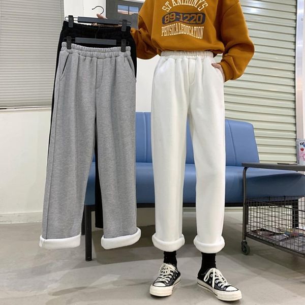women's pants & capris autumn winter harajuku style straight loose high waist slimming fleece thick casual ankle-length, Black;white
women's pants & capris autumn winter harajuku style straight loose high waist slimming fleece thick casual ankle-length, Black;white