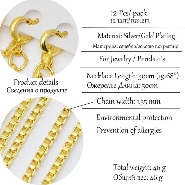 bulk wholesale 12pcs/pack 50cm lobster claw clasp necklace copper box chains for jewelry findings diy accessories wmtddt bdesybag
bulk wholesale 12pcs/pack 50cm lobster claw clasp necklace copper box chains for jewelry findings diy accessories wmtddt bdesybag