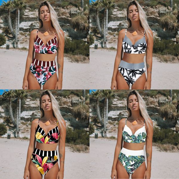 2020 new high waist bikini set push up swimwear women bandage print female swimsuit striped bathing suit beach wear biquini q0105, White;black
2020 new high waist bikini set push up swimwear women bandage print female swimsuit striped bathing suit beach wear biquini q0105, White;black