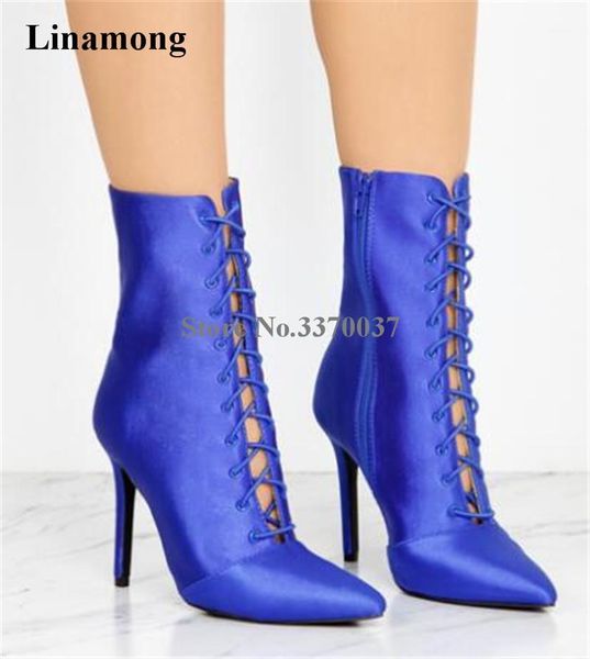 2020 spring new fashion women pointed toe blue silk lace-up ankle boots cut-out high heel short boots formal dress shoes1, Black
2020 spring new fashion women pointed toe blue silk lace-up ankle boots cut-out high heel short boots formal dress shoes1, Black