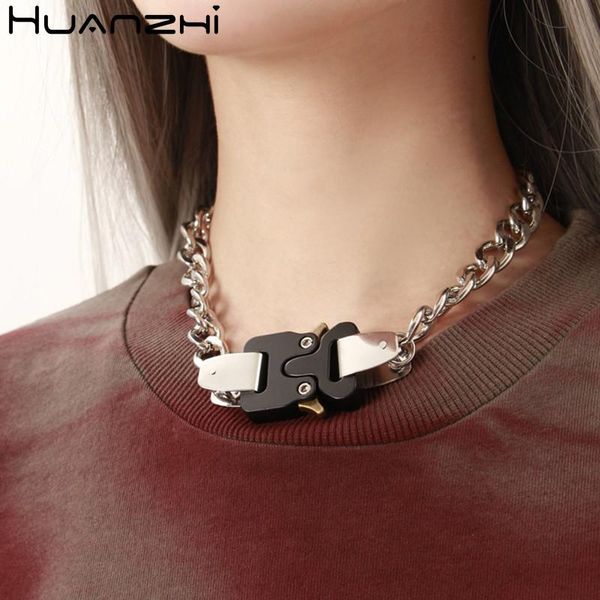 huanzhi 2020 new punk hip hop metal black buckle geometric couple necklace for women men party jewelry street accessories, Golden;silver
huanzhi 2020 new punk hip hop metal black buckle geometric couple necklace for women men party jewelry street accessories, Golden;silver