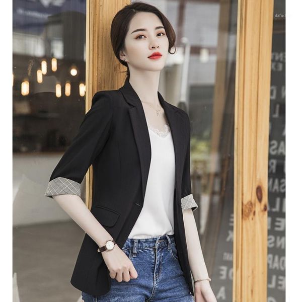 female black blazer women half sleeve jackets office ladies work wear clothes slim styles1, White;black
female black blazer women half sleeve jackets office ladies work wear clothes slim styles1, White;black