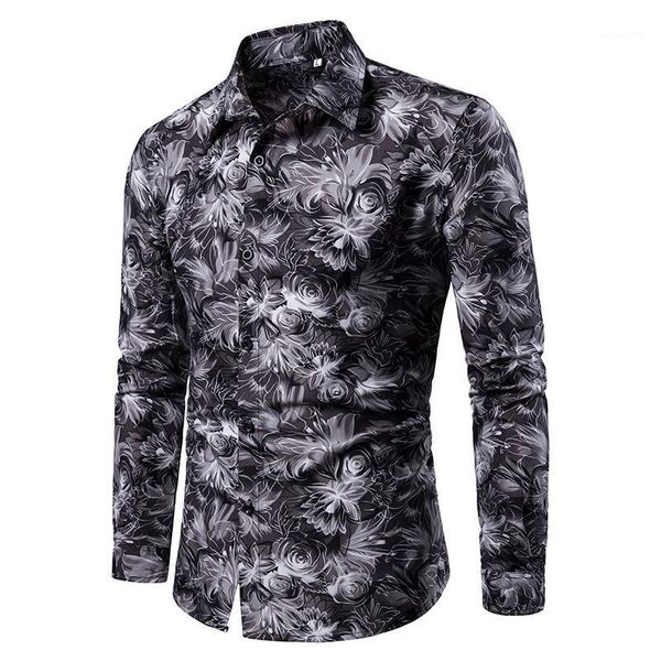 2020 autumn versatile printed long-sleeved wedding designer trend korean men's casual dress shirt camisa masculina1, White;black
2020 autumn versatile printed long-sleeved wedding designer trend korean men's casual dress shirt camisa masculina1, White;black