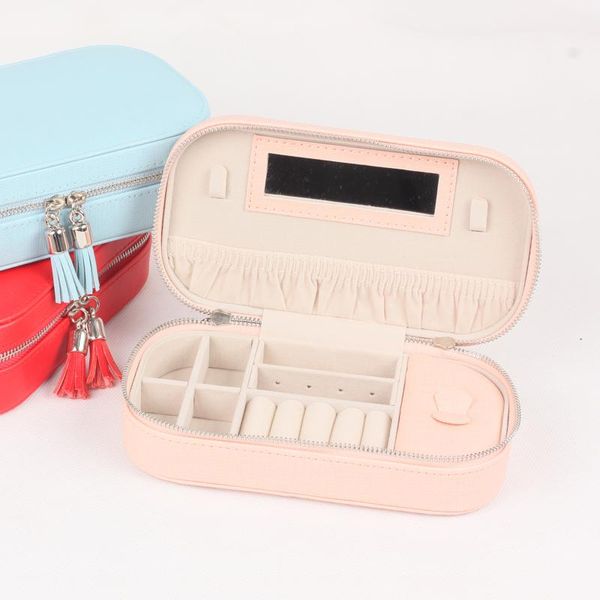rectangle with make up mirror storage box women gift pu leather travel jewelry organizer three color, Pink;blue
rectangle with make up mirror storage box women gift pu leather travel jewelry organizer three color, Pink;blue