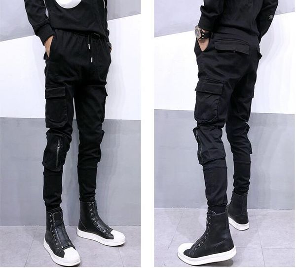men's pants fashion brand men multi pocket casual overalls hairdresser slim feet harem trend singer trousers1, Black
men's pants fashion brand men multi pocket casual overalls hairdresser slim feet harem trend singer trousers1, Black