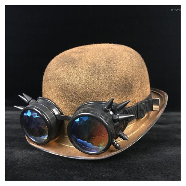 8 style women men steampunk bowler hat patch gear glasses er hats fedora headwear cosplay billycock groom hat1, Blue;gray
8 style women men steampunk bowler hat patch gear glasses er hats fedora headwear cosplay billycock groom hat1, Blue;gray