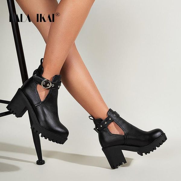 lala ikai women boots 2021 new spring autumn buckle strap ankle boots rivet short booties hollow shoes female zapatos de mujer, Black
lala ikai women boots 2021 new spring autumn buckle strap ankle boots rivet short booties hollow shoes female zapatos de mujer, Black