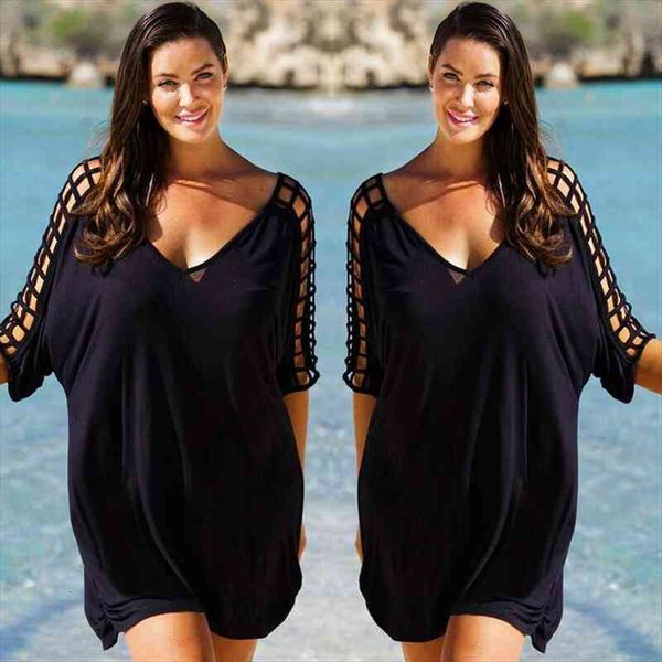 plus size women v-neck hollow out swimwear beachwear women bikini beach wear cover up kaftan ladies summer black beach dresses, White;black
plus size women v-neck hollow out swimwear beachwear women bikini beach wear cover up kaftan ladies summer black beach dresses, White;black