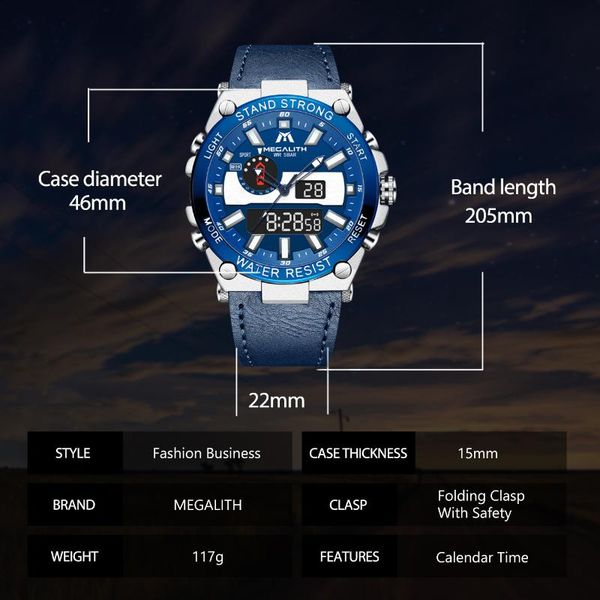 megalith new sports multifunction watch men military sports waterproof luminous dual display quartz clock relogio masculino 2020 sqcsbv, Silver
megalith new sports multifunction watch men military sports waterproof luminous dual display quartz clock relogio masculino 2020 sqcsbv, Silver