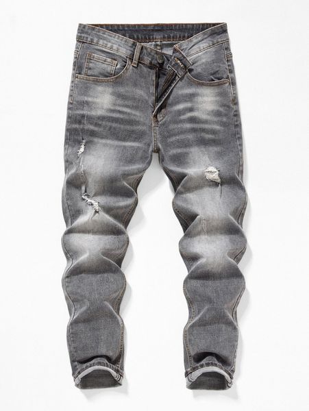 men washed ripped skinny jeans w1h9#, Blue 
men washed ripped skinny jeans w1h9#, Blue