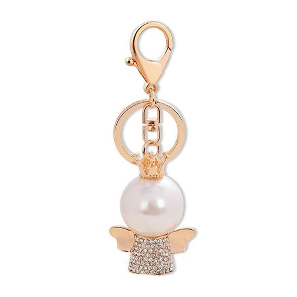 keychains lovely angel baby pendant simulated pearl white cz crystal gold color metal charm key rings chain holder women trinket, Silver
keychains lovely angel baby pendant simulated pearl white cz crystal gold color metal charm key rings chain holder women trinket, Silver