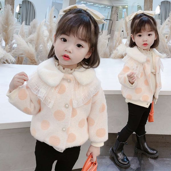 thickened girls' wool polka dot short sweater coat autumn 2020 new children's sweet winter cardigan, Black
thickened girls' wool polka dot short sweater coat autumn 2020 new children's sweet winter cardigan, Black