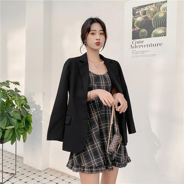 women's suits & blazers chic solid color women casual blazer jacket office lady pockets work suit coat ladies business outerwear, White;black
women's suits & blazers chic solid color women casual blazer jacket office lady pockets work suit coat ladies business outerwear, White;black
