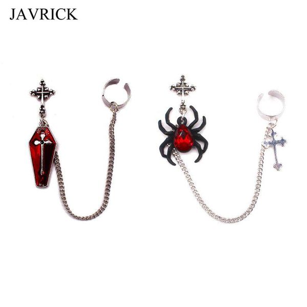 1pc gothic punk red spider cross coffin finish long chain ear cuff dangle earrings fashion jewelry unisex, Silver
1pc gothic punk red spider cross coffin finish long chain ear cuff dangle earrings fashion jewelry unisex, Silver