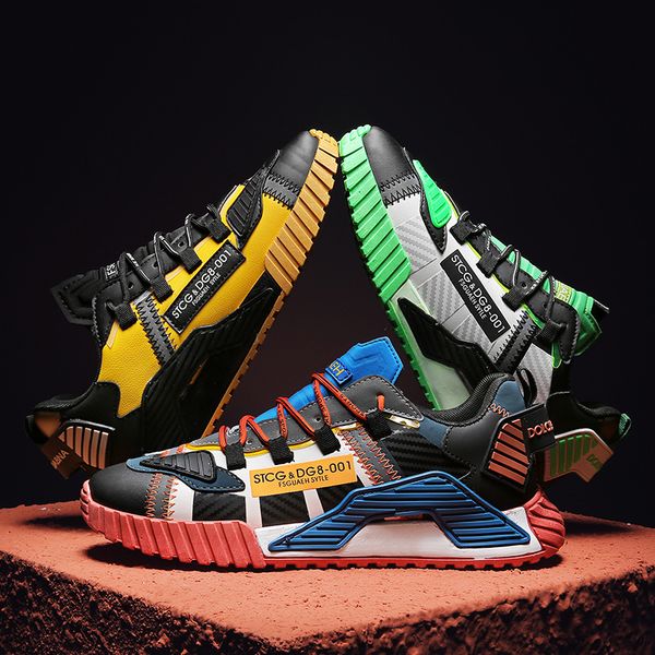 men's shoes new trend of 2020 season ins leisure and comfortable personality korean sports thick sole color matching running shoes c121, Black;white
men's shoes new trend of 2020 season ins leisure and comfortable personality korean sports thick sole color matching running shoes c121, Black;white
