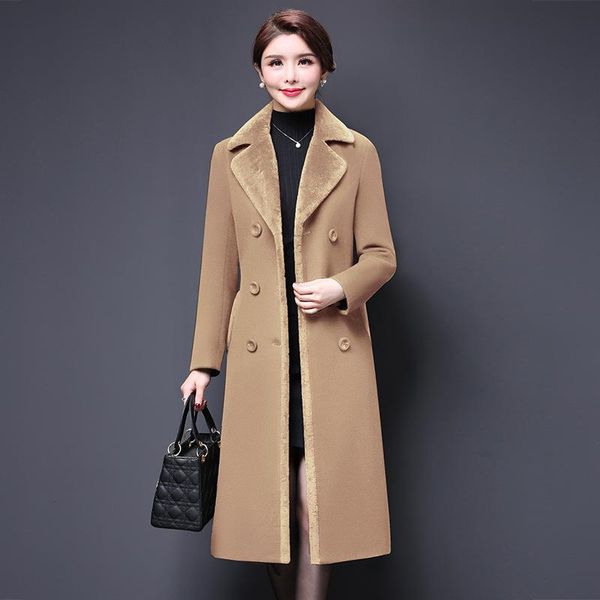 2020 winter new slim woolen coat women's mid-length woolen coat covering the belly and waist over the knee, Black
2020 winter new slim woolen coat women's mid-length woolen coat covering the belly and waist over the knee, Black
