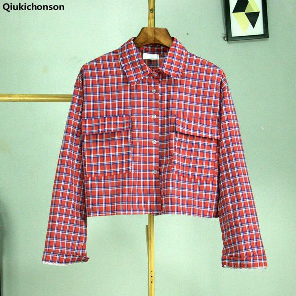 casual plaid blouse women 2020 spring autumn korean fashion long sleeve crop kawaii double pockets plus size women shirts, White
casual plaid blouse women 2020 spring autumn korean fashion long sleeve crop kawaii double pockets plus size women shirts, White