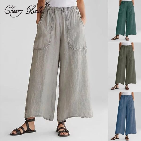 women's home casual wide leg pants cotton hemp bag loose long pants plus size high waist fashion pants 201106, Black;white
women's home casual wide leg pants cotton hemp bag loose long pants plus size high waist fashion pants 201106, Black;white