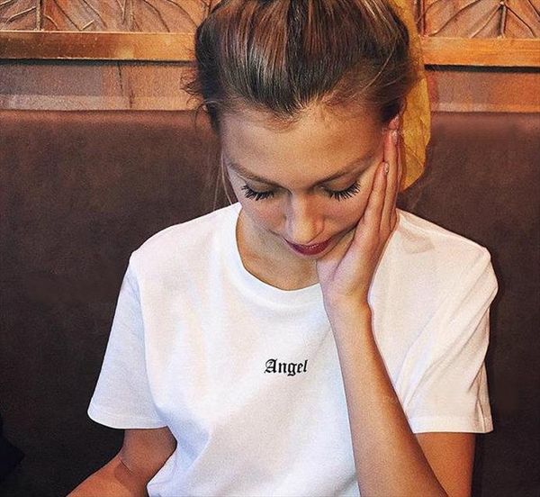 angel small letter print women tshirt cotton casual funny t shirt for lady girl tee hipster tumblr ins drop ship na, White
angel small letter print women tshirt cotton casual funny t shirt for lady girl tee hipster tumblr ins drop ship na, White