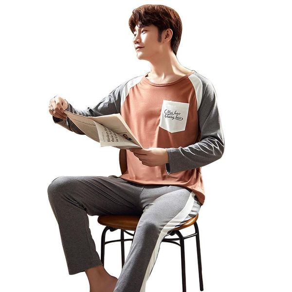 men's pajamas set fall winter sleepwear with pants modern large size leisure homewear for male cotton soft comfortable pyjama, Black;brown
men's pajamas set fall winter sleepwear with pants modern large size leisure homewear for male cotton soft comfortable pyjama, Black;brown