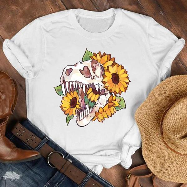 women lady cartoon skull horror floral fashion summer fall shirt clothes tshirt tee womens female print t graphic t-shirt, White
women lady cartoon skull horror floral fashion summer fall shirt clothes tshirt tee womens female print t graphic t-shirt, White