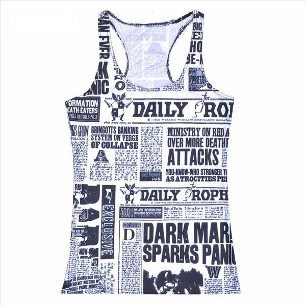 summer women blouses strapless sleeveless digital print casual news newspapers words tank ladies vest, White
summer women blouses strapless sleeveless digital print casual news newspapers words tank ladies vest, White