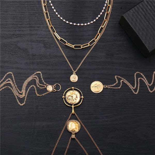 pendant necklaces bohemian fashion coin multi layered for women gold color map choker vintage necklace 2021 jewelry party female, Silver
pendant necklaces bohemian fashion coin multi layered for women gold color map choker vintage necklace 2021 jewelry party female, Silver