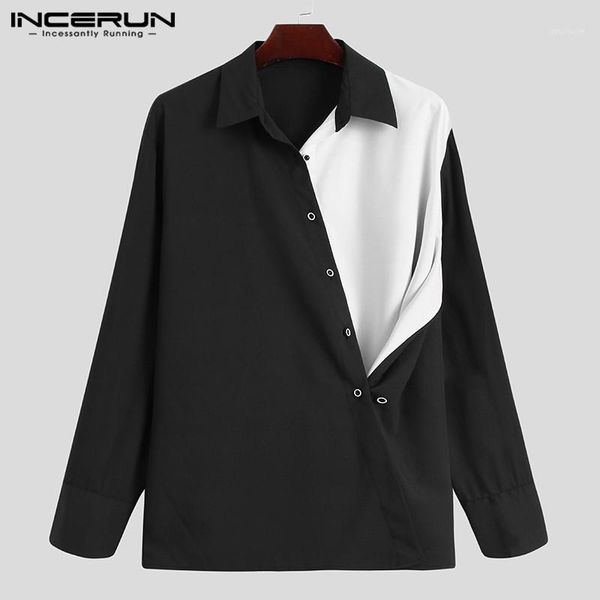 incerun spring men patchwork shirt lapel long sleeve button casual blouse fashion chic korean style mens shirts streetwear s-5xl1, White;black
incerun spring men patchwork shirt lapel long sleeve button casual blouse fashion chic korean style mens shirts streetwear s-5xl1, White;black