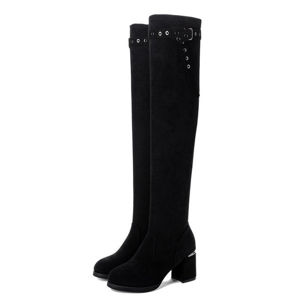 2021 the new fashion high-heeled buckle on the knee women's black autumn stretch thigh high woman long boots mujer jya9
2021 the new fashion high-heeled buckle on the knee women's black autumn stretch thigh high woman long boots mujer jya9