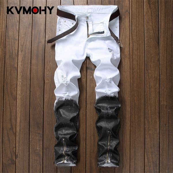 men fashion denim jean new hip hop design white skinny biker retro jeans for male ripped streetwear plus size c1123, Blue
men fashion denim jean new hip hop design white skinny biker retro jeans for male ripped streetwear plus size c1123, Blue