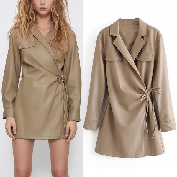 2021 new faux leather mini women winter fashion long sleeve tied wrap dress woman vintage high street ladies dresses gd74, Black;gray
2021 new faux leather mini women winter fashion long sleeve tied wrap dress woman vintage high street ladies dresses gd74, Black;gray