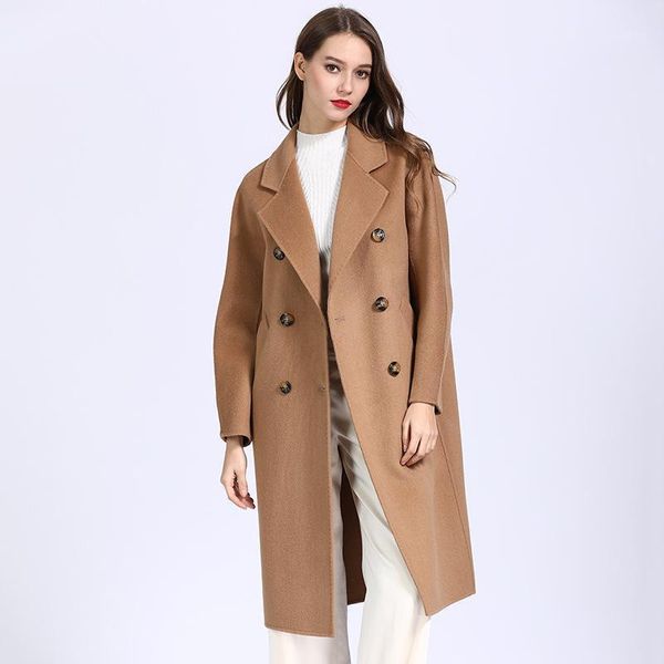 new arrival 2020 handmade double faced wool classic double breasted loose long cashmere wool coat women winter coats1, Black
new arrival 2020 handmade double faced wool classic double breasted loose long cashmere wool coat women winter coats1, Black