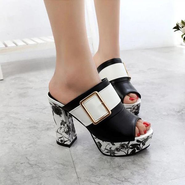 sandals summer female thick with high slippers fish expressions using big yards for women 's shoes, Black
sandals summer female thick with high slippers fish expressions using big yards for women 's shoes, Black