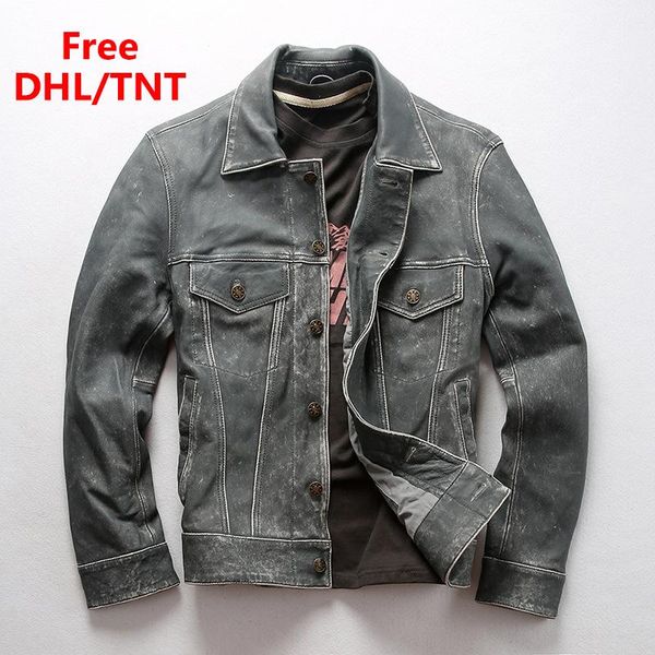 men's leather & faux vintage jacket genuine sheepskin jackets coats men autumn casual motorcycle rider coat dhl/tnt, Black
men's leather & faux vintage jacket genuine sheepskin jackets coats men autumn casual motorcycle rider coat dhl/tnt, Black