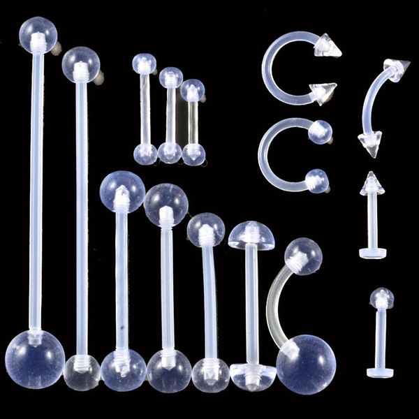 15pcs cartilage earring 16g 14g piercing retainers flexible acrylic helix hoop bioflex nose lip stud eyebrow septum horseshoe q sqchuw, Silver
15pcs cartilage earring 16g 14g piercing retainers flexible acrylic helix hoop bioflex nose lip stud eyebrow septum horseshoe q sqchuw, Silver