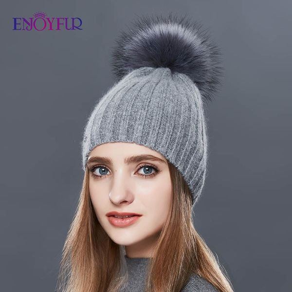 enjoyfur fashion vertical stripes winter hats for women cashmere knitted hat female fur pom pom autumn warm beanie y201024, Blue;gray
enjoyfur fashion vertical stripes winter hats for women cashmere knitted hat female fur pom pom autumn warm beanie y201024, Blue;gray