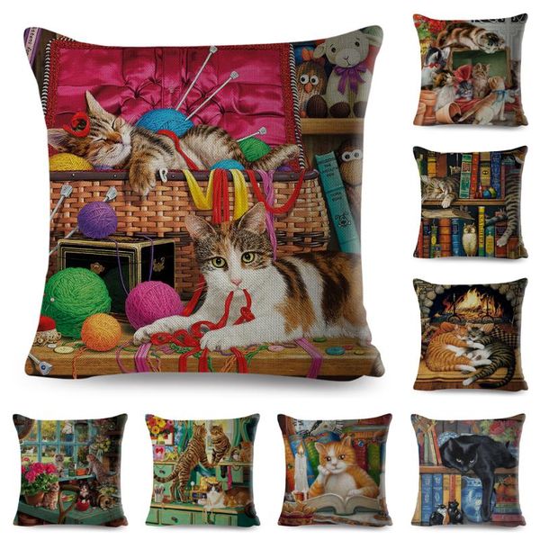 cute cartoon cat library book cushion cover for sofa home children room decor fairy tale animal pillowcase linen pillow case
cute cartoon cat library book cushion cover for sofa home children room decor fairy tale animal pillowcase linen pillow case