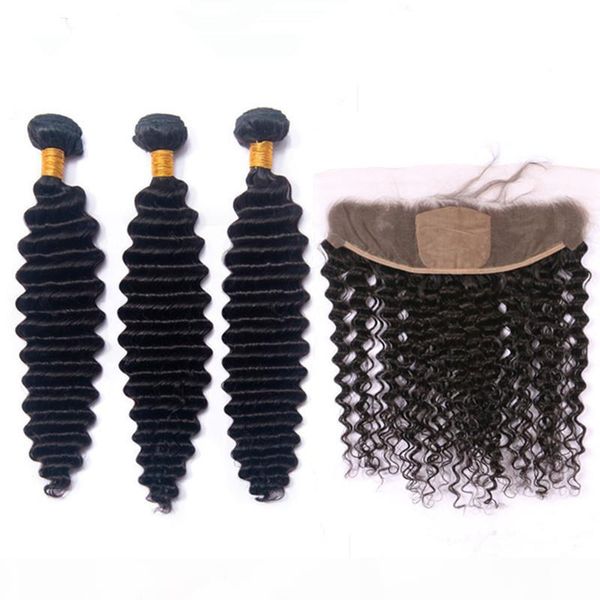 deep wave wavy indian virgin human hair weaves extensions with silk frontal 3bundles virgin hair wefts with silk base 13x4 lace frontal, Black;brown
deep wave wavy indian virgin human hair weaves extensions with silk frontal 3bundles virgin hair wefts with silk base 13x4 lace frontal, Black;brown