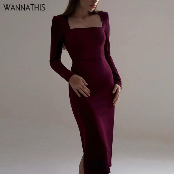 wannathis midi dress women long sleeve square collar autumn slim bodycon elegant party dress casual solid color slim, Black;gray
wannathis midi dress women long sleeve square collar autumn slim bodycon elegant party dress casual solid color slim, Black;gray