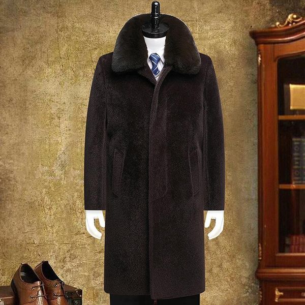 men's wool & blends 2021 thick coats woolen coat middle-aged and elderly fashion business casual long lapel windbreaker warm for male, Black
men's wool & blends 2021 thick coats woolen coat middle-aged and elderly fashion business casual long lapel windbreaker warm for male, Black