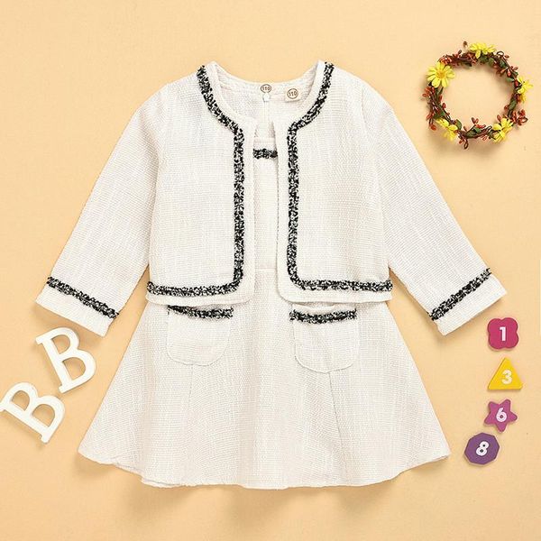 girls clothing sets 2020 new autumn elegant princess dress + coat 2pcs for kids clothing sets baby clothes outfits, White
girls clothing sets 2020 new autumn elegant princess dress + coat 2pcs for kids clothing sets baby clothes outfits, White