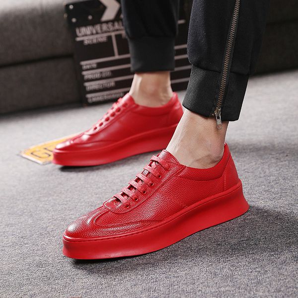 korean male casual style genuine leather shoelaces black-white shoe red platform shoes chaussure zapatos of hombre 16iu
korean male casual style genuine leather shoelaces black-white shoe red platform shoes chaussure zapatos of hombre 16iu