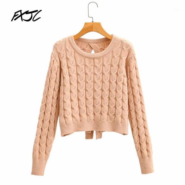 round neck long-sleeved twist pullover open back bow winter women's sweater korean sweet warm knitted fashion female sweater1, White;black
round neck long-sleeved twist pullover open back bow winter women's sweater korean sweet warm knitted fashion female sweater1, White;black