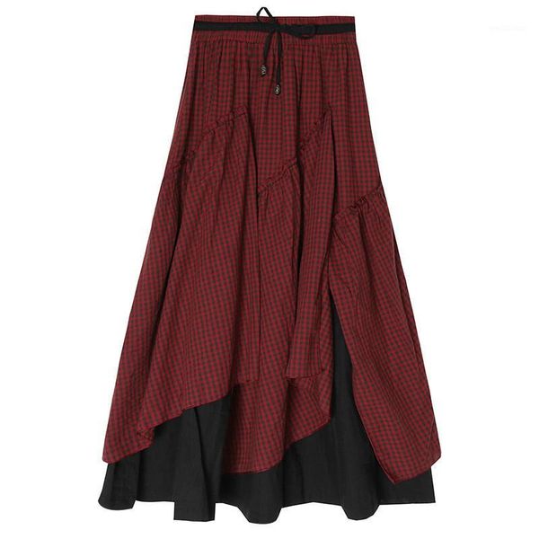 high elastic waist red plaid ruffles asymmetrical stitch half-body skirt women fashion tide new spring autumn 2020 v7831, Black
high elastic waist red plaid ruffles asymmetrical stitch half-body skirt women fashion tide new spring autumn 2020 v7831, Black