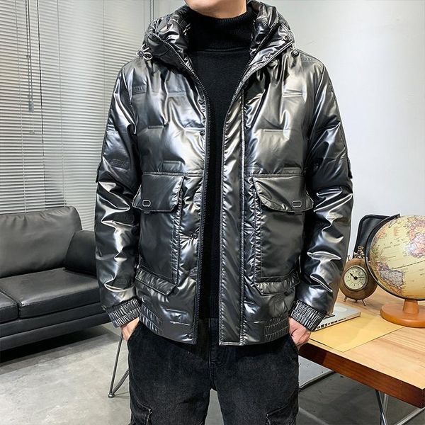 80% grey duck down padded winter hooded windbreaker men's down jacket thick warm coat, Black
80% grey duck down padded winter hooded windbreaker men's down jacket thick warm coat, Black